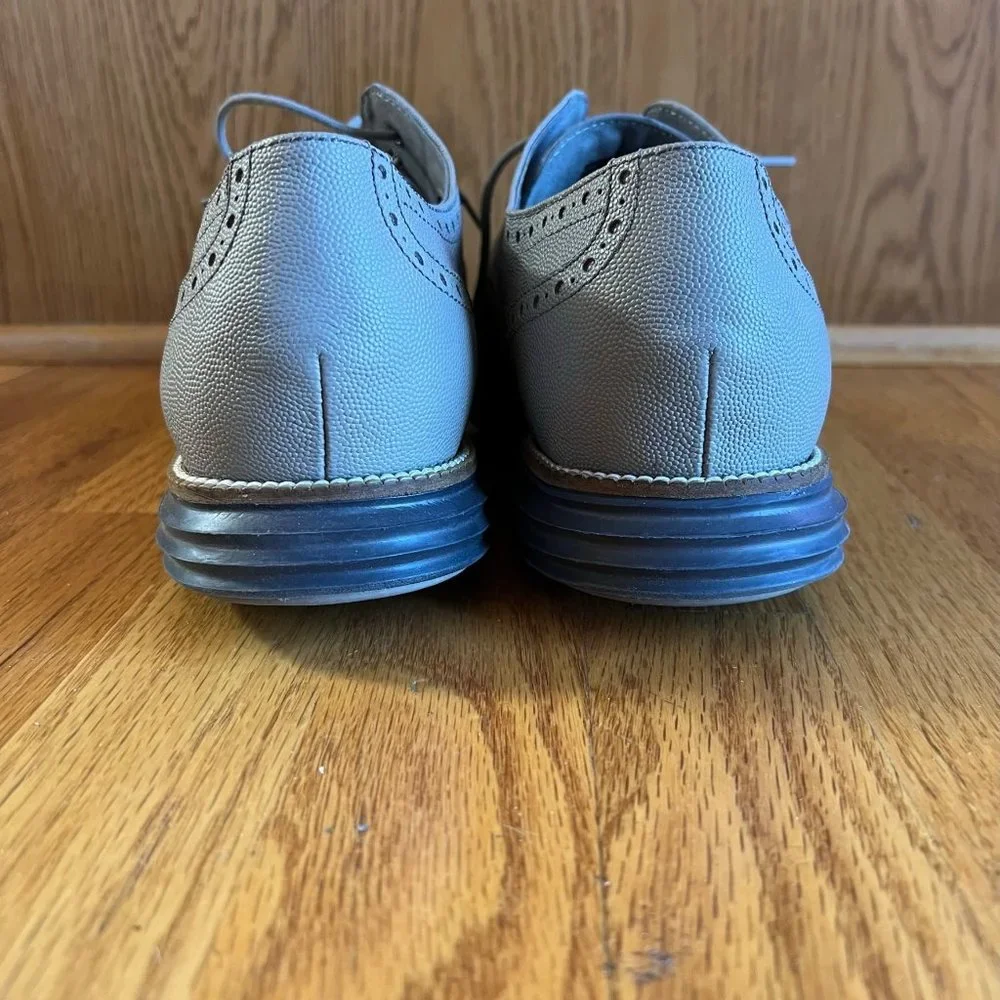 Cole Haan Wingtip‎ Oxford Leather Shoes Men Gray 12W Grand Win Rock Ridge C26268